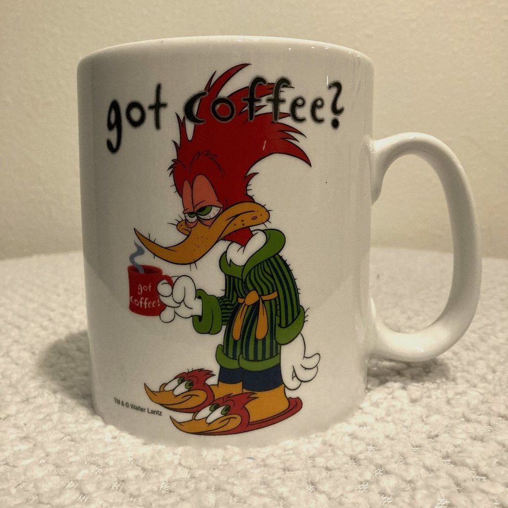 Universal Studios Woody Woodpecker Got Coffee? Mug Walter Lantz